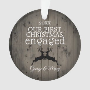Our First Christmas Together Engaged Reindeer Ornament