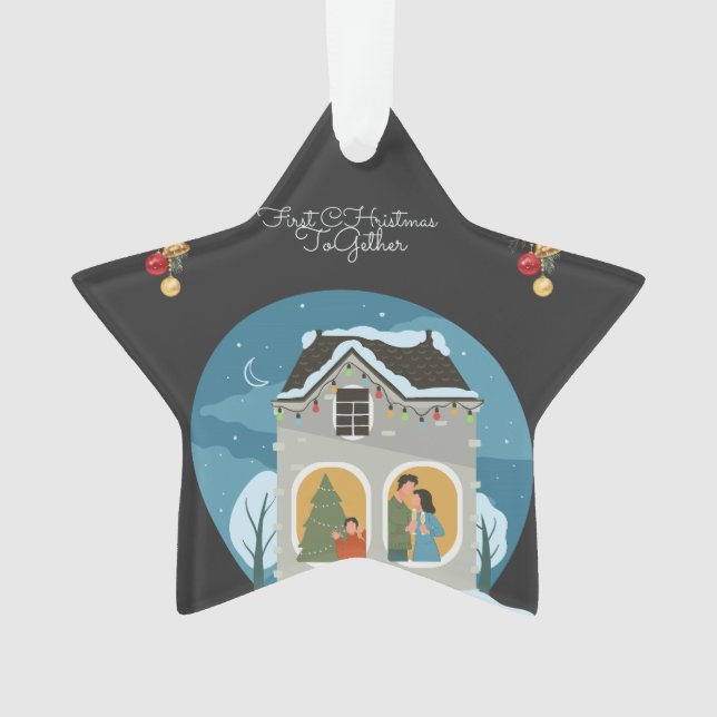 Our First Christmas Together Family Holiday Ornament (Front)