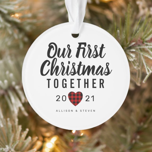 Our First Christmas Together Heart Personalised Ornament (Tree)