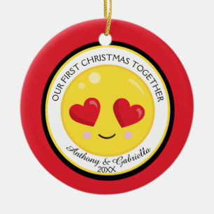 Our First Christmas Together Love Emoji Ornament