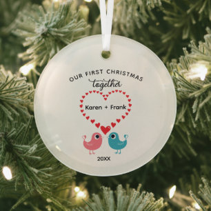 Our First Christmas Together Ornament, Couples Glass Tree Decoration