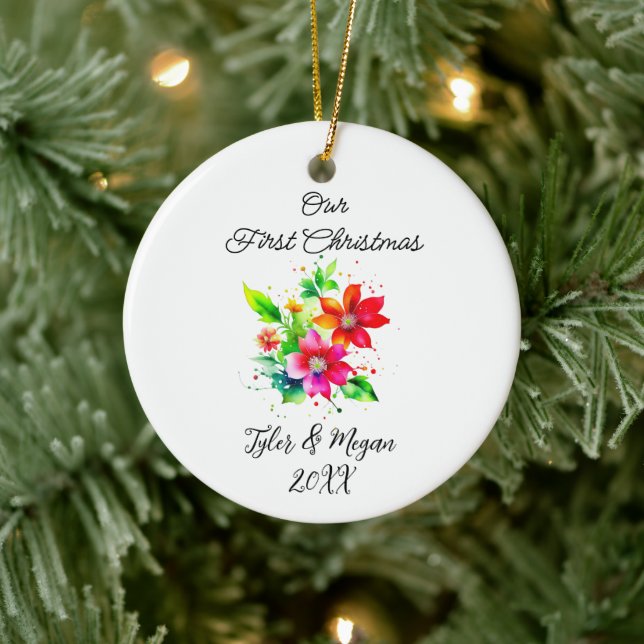Our First Christmas Together Personalised Ceramic Tree Decoration (Tree)