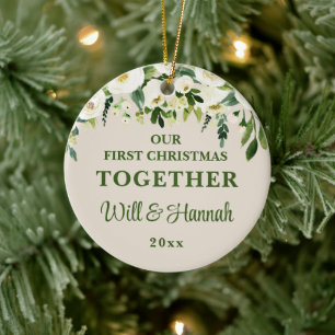 Our First Christmas Together Personalised Couple Ceramic Tree Decoration