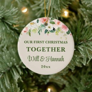 Our First Christmas Together Personalised Couple Ceramic Tree Decoration