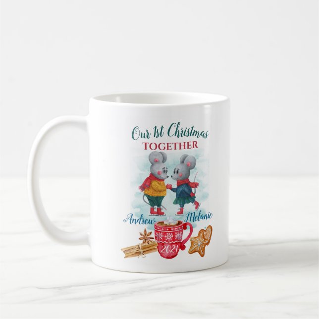 Our first Christmas together Personalised cute Coffee Mug (Left)