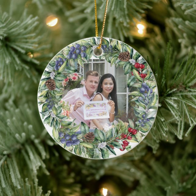 Our First Christmas Together | Personalised Photo Ceramic Tree Decoration (Tree)