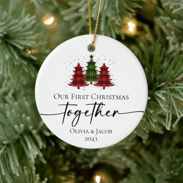 Our First Christmas Together Photo Ceramic Tree Decoration (Tree)