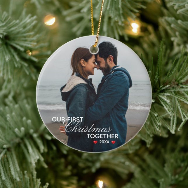 Our First Christmas Together - Photo - Ceramic Tree Decoration (Tree)