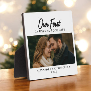 Our First Christmas Together Photo Minimal Modern Plaque