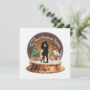 Our First Christmas Together Romantic Couple Snow Invitation