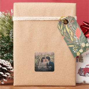 Our first Christmas together script photo Square Sticker