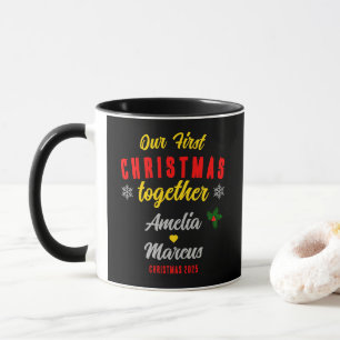 Our First Christmas Together Snowflakes Couple Mug