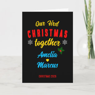 Our First Christmas Together Snowflakes holiday Card