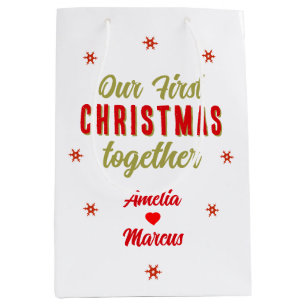 Our First Christmas Together Snowflakes Medium Gift Bag