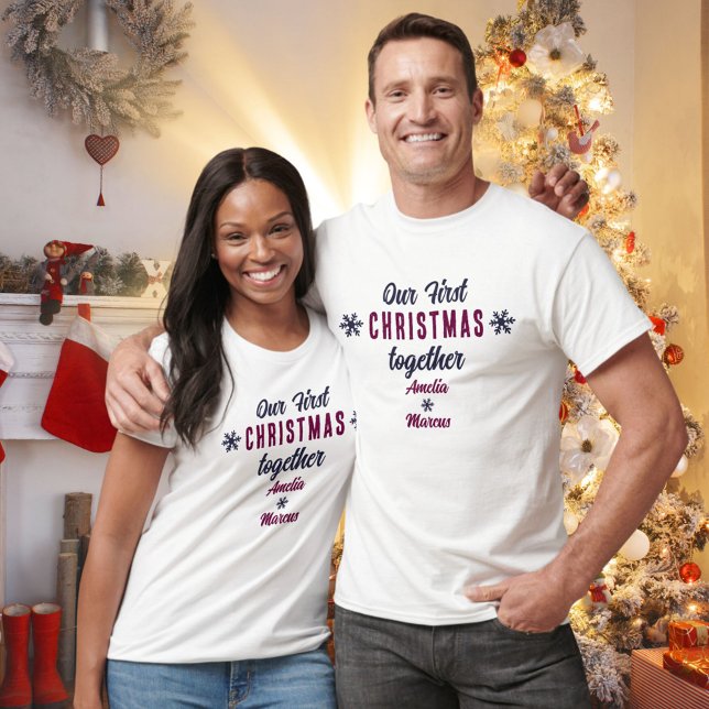 Our First Christmas Together Snowflakes T-Shirt (Creator Uploaded)