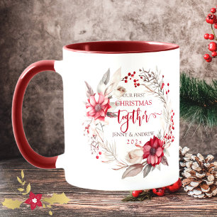 Our first Christmas Together wreath Mug