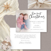 Our First Christmas Twin Babies Custom Photo