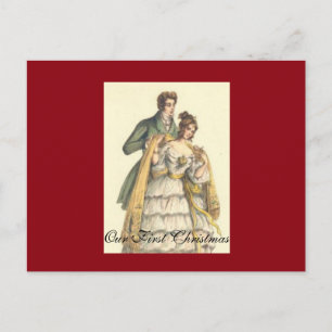 Our First Christmas Victorian Couple Postcard