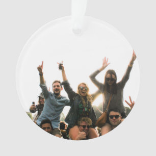 Our First Christmas Wedding Couple Photo Card Ornament