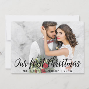 Our First Christmas Wedding Photo Card