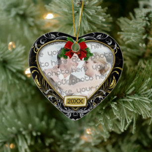 Our First Christmas Wedding Photo Ornament