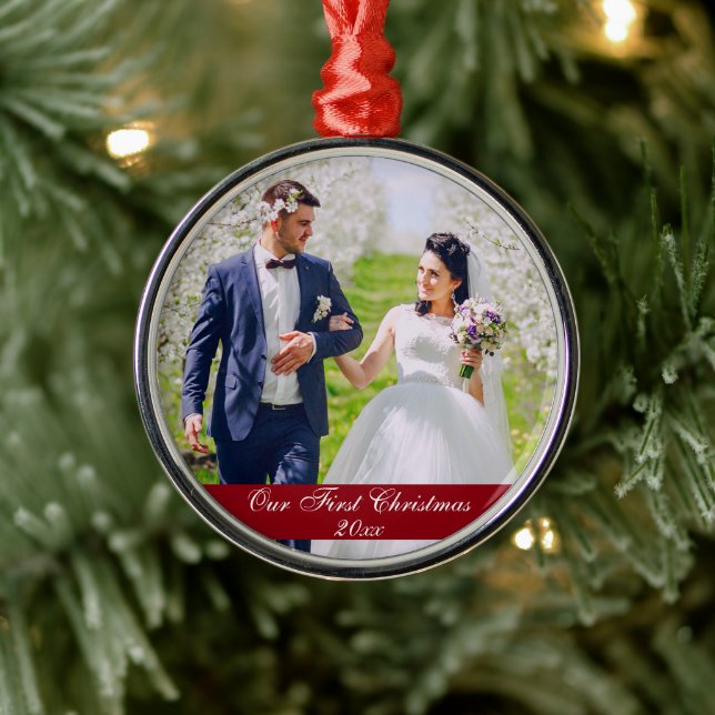 Our First Christmas Wedding Premium Ornament (Tree)