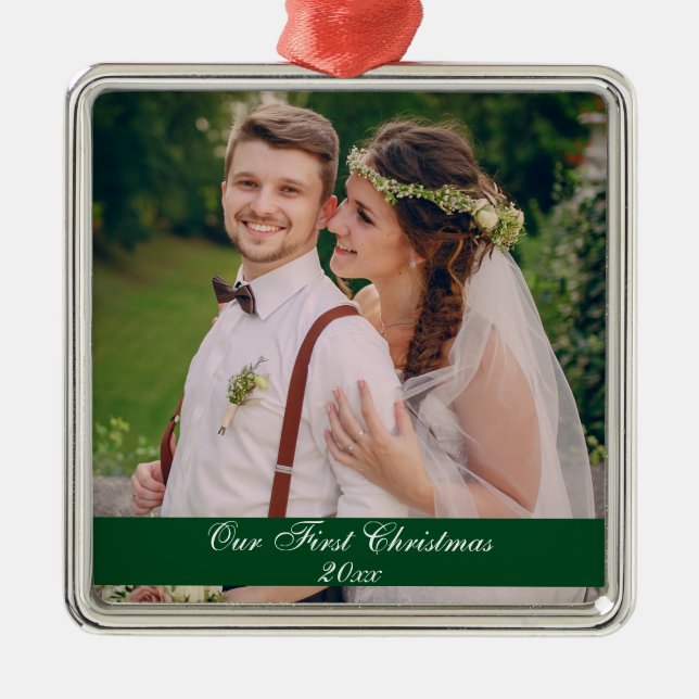 Our First Christmas Wedding Premium Ornament SG (Front)