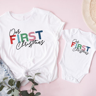 Our First Christmas White Baby Bodysuit
