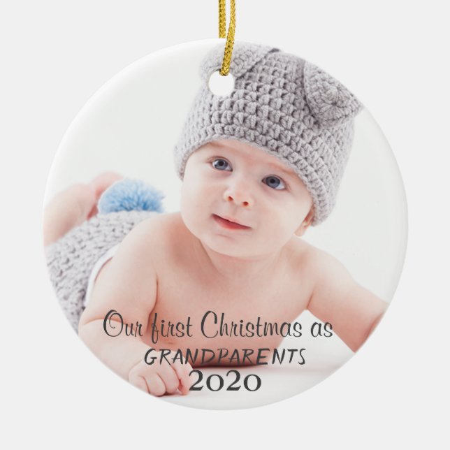 Our First Christmas ,Your Photo Ceramic Tree Decoration (Front)
