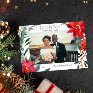 Our First Chrsitmas Poinsettia Photo