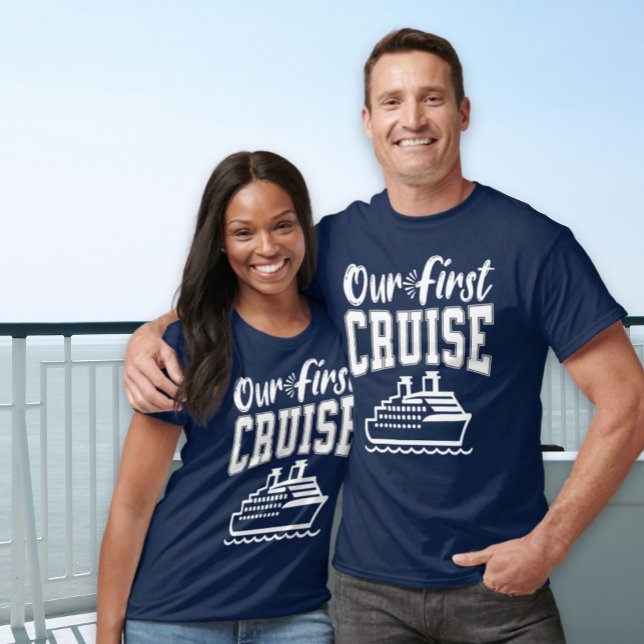 Our First Cruise Family Vacation Trip Navy T-Shirt (Our First Cruise Family Vacation Trip Navy)