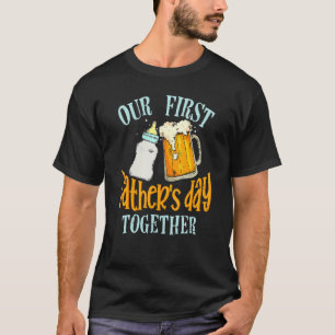 Our First Father S Day Together Milk And Beer Retr T-Shirt