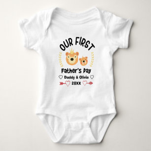 Our First Fathers Day 2021, Personalised Names Baby Bodysuit
