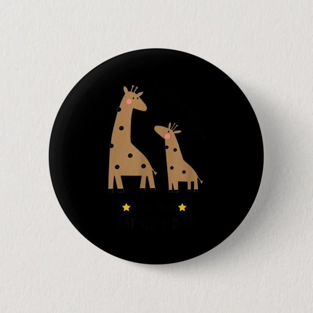 Our First Father's Day 2026, Funny Giraffe Gift Da 6 Cm Round Badge (Front)