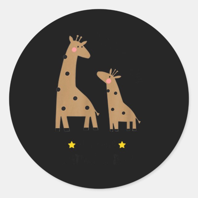 Our First Father's Day 2026, Funny Giraffe Gift Da Classic Round Sticker (Front)