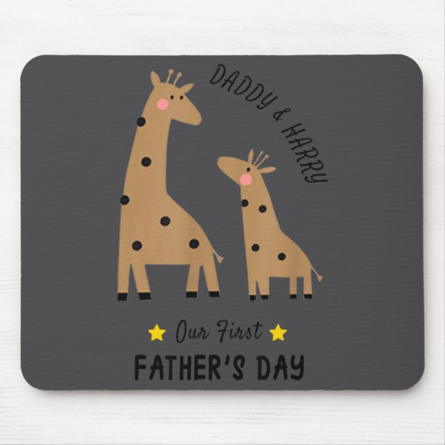 Our First Father's Day 2026, Funny Giraffe Gift Da Mouse Mat (Front)
