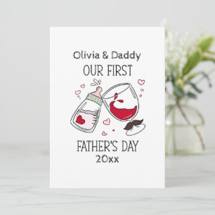 Our First Father's day Baby Girl Funny Cheers Holiday Card