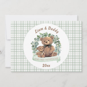 Our First Father's day Cute Bears Boy Holiday Card