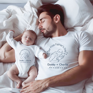 Our First Father's Day, Father holding new baby Bodysuit