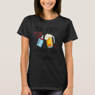 Our First Father's Day Milk Vs Beer Together Dahte T-Shirt