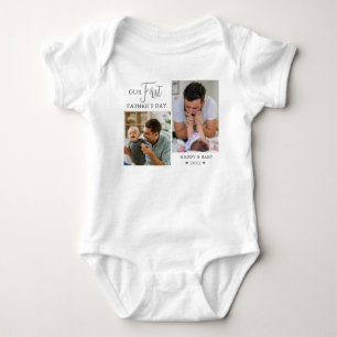 Our First Fathers Day New Daddy And Baby 2 Photo Bodysuit