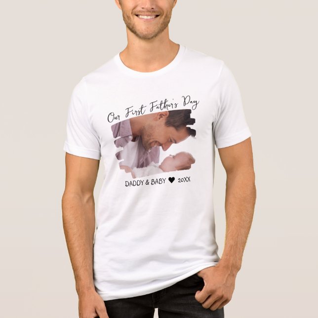 Our First Fathers Day New Daddy & Baby Photo   Tri-Blend Shirt (Front)