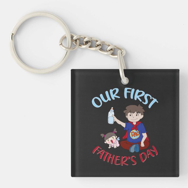 Our first father's day personalised key ring (Front)