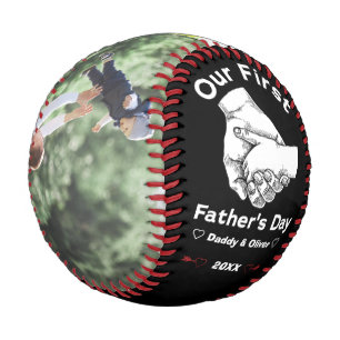 Our First Father's Day together 2021, Custom Photo Baseball