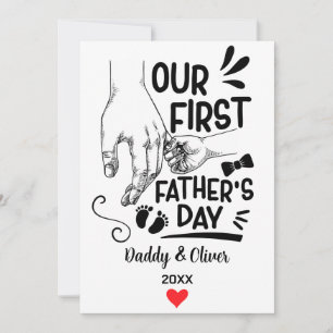 Our First Father's Day together 2023, Custom Names Holiday Card
