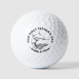 Our First Father's Day together, baby & daddy Golf Balls