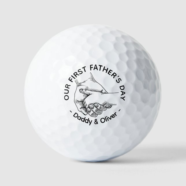 Our First Father's Day together, baby & daddy Golf Balls (Front)