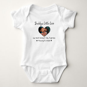 Our First Father's Day Together Heart Little Love Baby Bodysuit