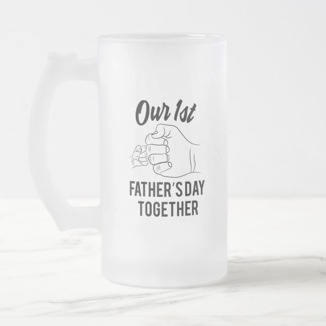 our first Father's Day word art Frosted Glass Beer Mug (Left)