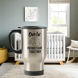 Our First Father's Day word art Travel Mug